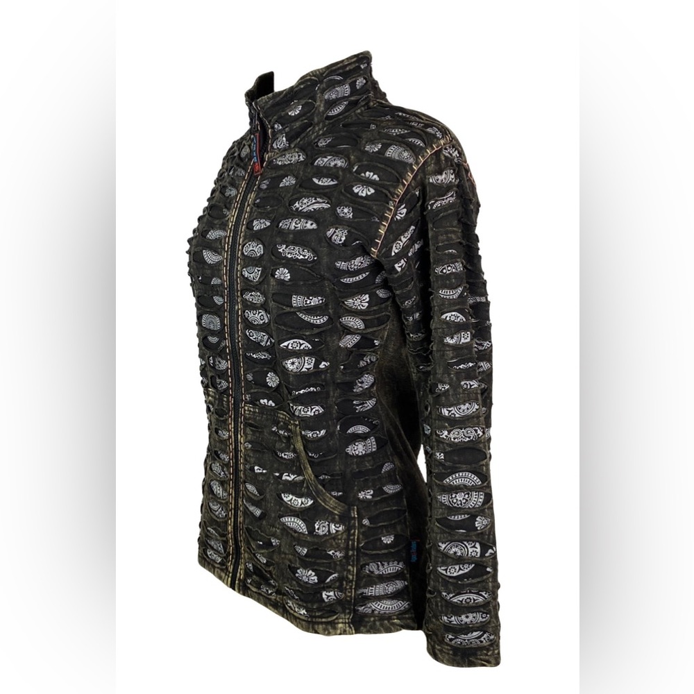 🌺Bohemian Knit Cotton Razor Cut Printed Sweatshirt Jacket🌺